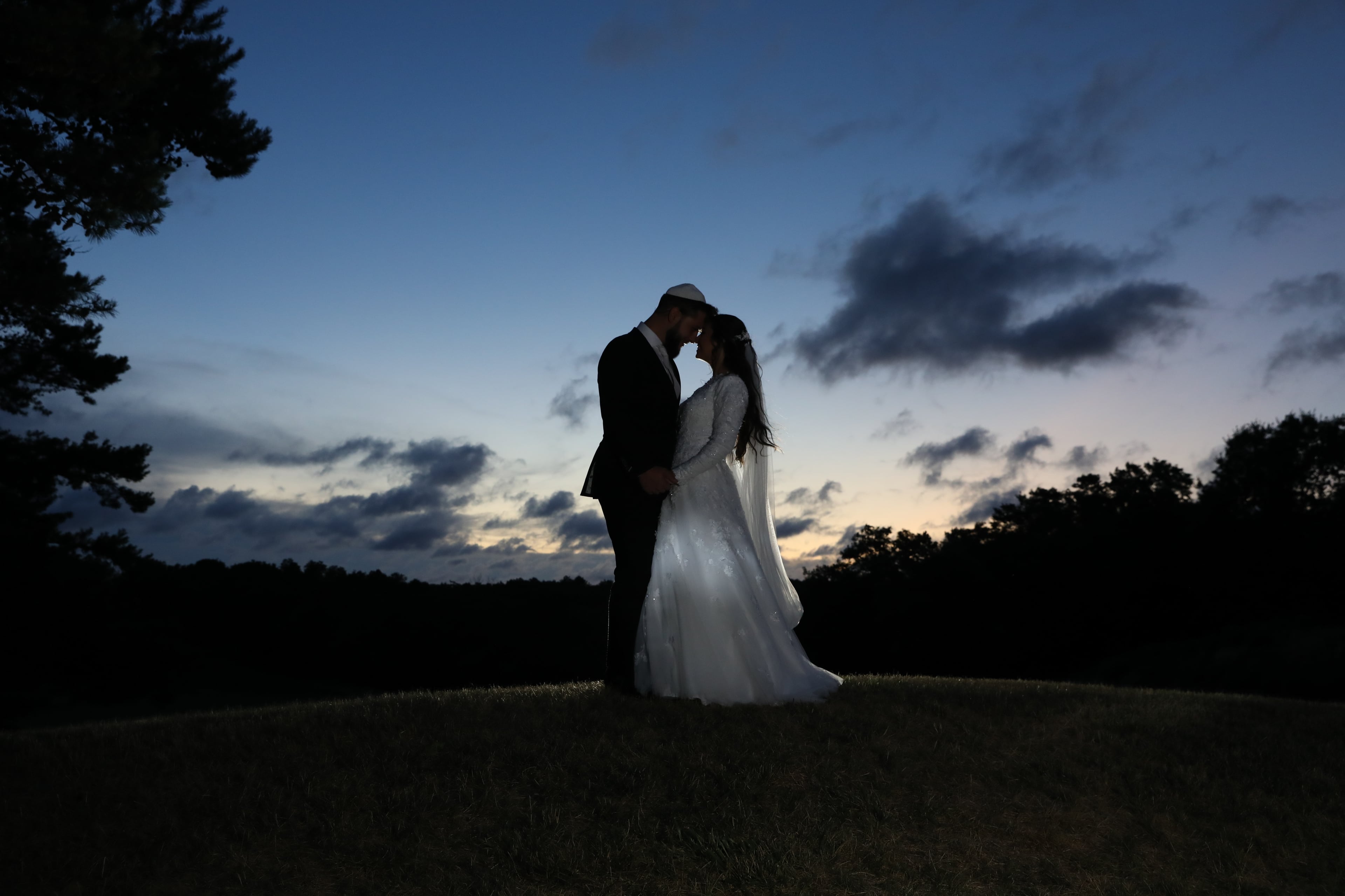 Twilight couple silhouette — Roth wedding